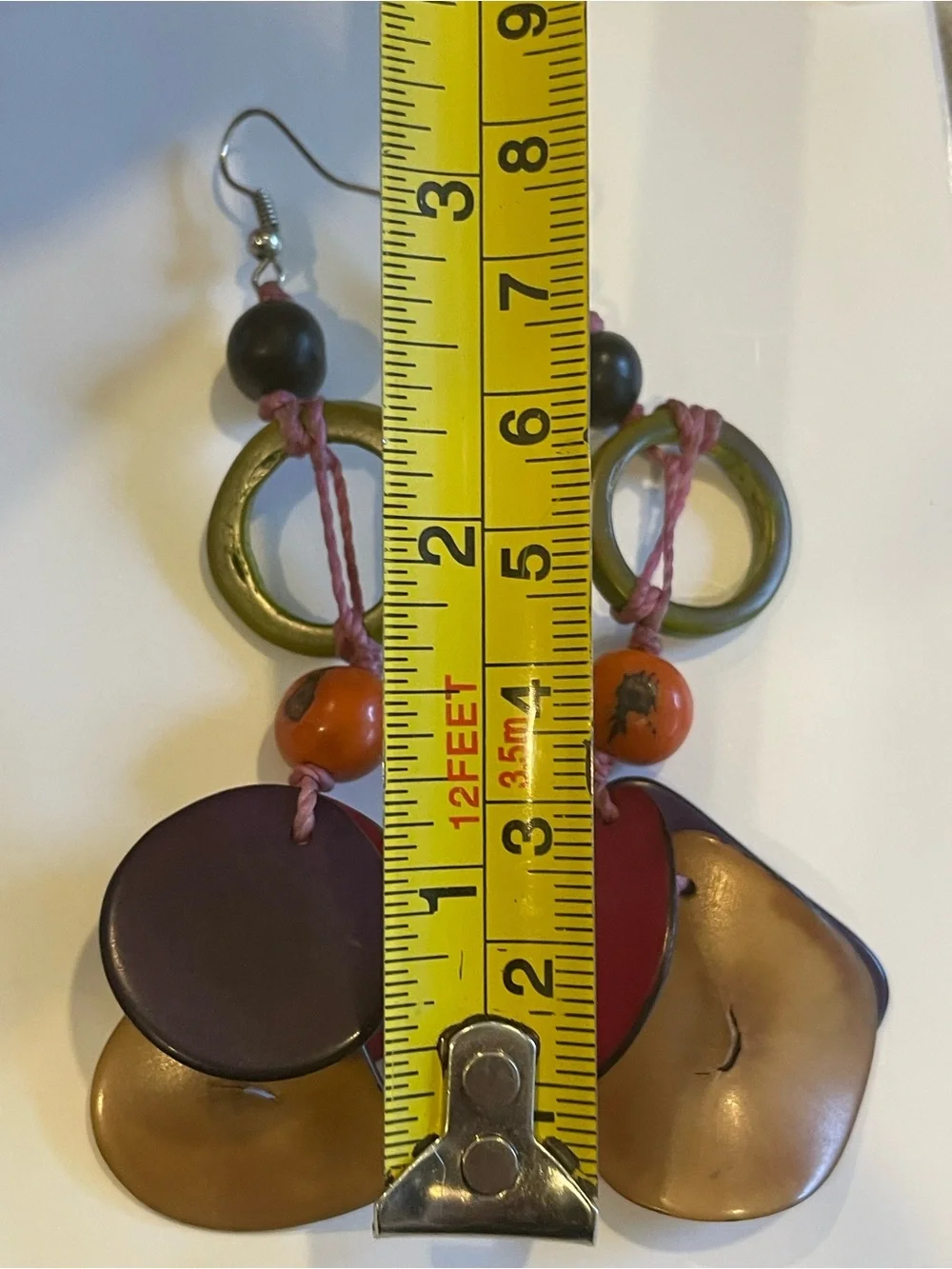 Vintage Pierced Multi Color Pierced Earrings #9748